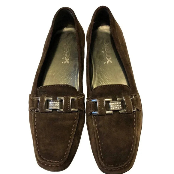 Geox Respira Made in Brazil Quality Sued Leather Upper Women Loafers Shoes 7 - Picture 1 of 8